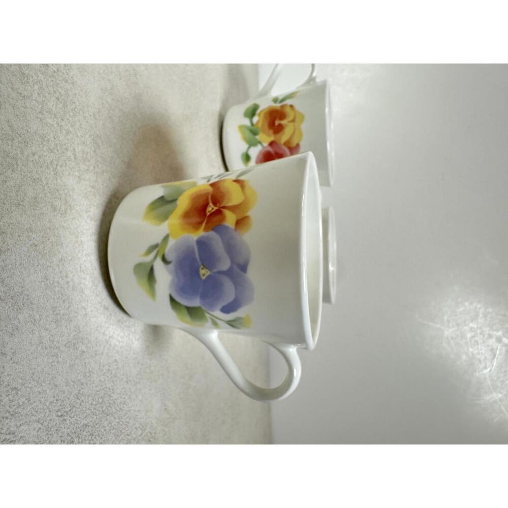 VTG Corelle Corning Summer Blush Pansy Coffee Mugs Set of 3 USA - Picture 4 of 8